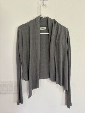 JOAH BROWN gray ribbed cardigan